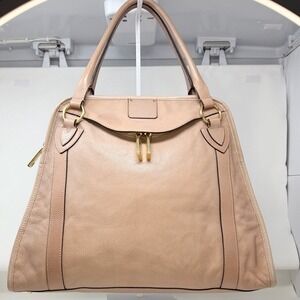 Marc Jacobs Wellington Top Handle Bag Made in Italy Pink/Nude goatskin
